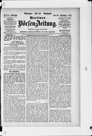 Berliner Börsen-Zeitung vom 20.11.1912