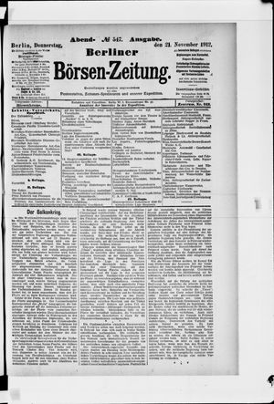 Berliner Börsen-Zeitung vom 21.11.1912