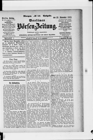 Berliner Börsen-Zeitung vom 22.11.1912