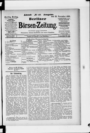 Berliner Börsen-Zeitung vom 22.11.1912