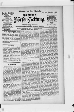 Berliner Börsen-Zeitung vom 23.11.1912