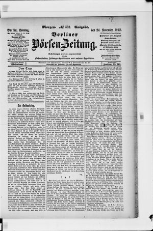 Berliner Börsen-Zeitung vom 24.11.1912