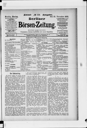 Berliner Börsen-Zeitung vom 25.11.1912
