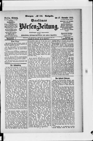 Berliner Börsen-Zeitung vom 27.11.1912