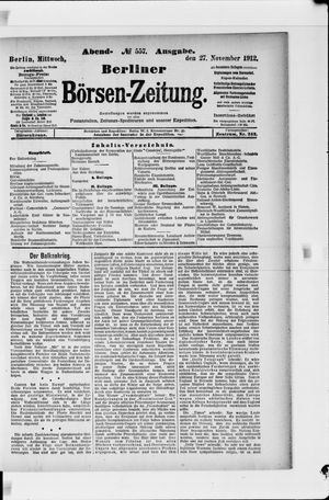 Berliner Börsen-Zeitung vom 27.11.1912