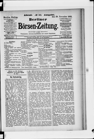 Berliner Börsen-Zeitung on Nov 29, 1912