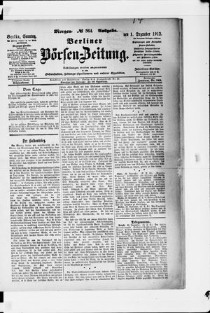 Berliner Börsen-Zeitung vom 01.12.1912
