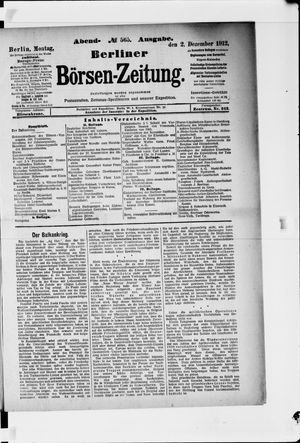 Berliner Börsen-Zeitung vom 02.12.1912