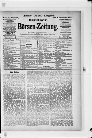 Berliner Börsen-Zeitung vom 04.12.1912
