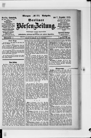 Berliner Börsen-Zeitung vom 07.12.1912