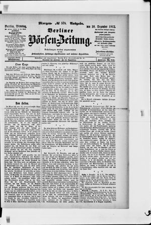 Berliner Börsen-Zeitung vom 10.12.1912