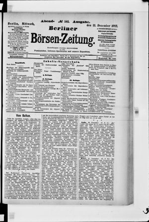 Berliner Börsen-Zeitung vom 11.12.1912