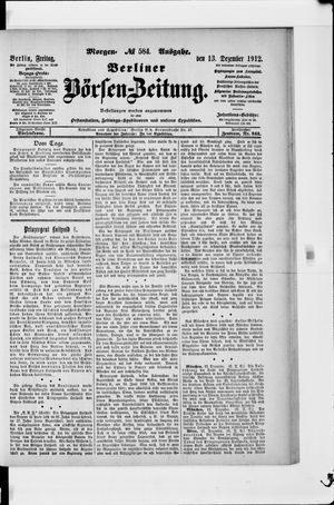 Berliner Börsen-Zeitung vom 13.12.1912
