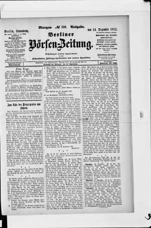 Berliner Börsen-Zeitung vom 14.12.1912