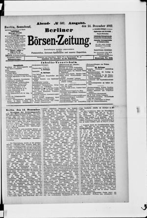 Berliner Börsen-Zeitung vom 14.12.1912