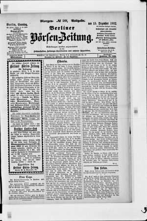 Berliner Börsen-Zeitung vom 15.12.1912