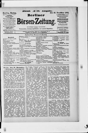 Berliner Börsen-Zeitung vom 16.12.1912