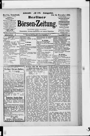 Berliner Börsen-Zeitung vom 21.12.1912
