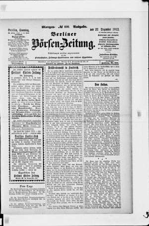 Berliner Börsen-Zeitung vom 22.12.1912