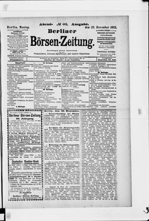 Berliner Börsen-Zeitung vom 23.12.1912
