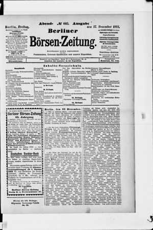Berliner Börsen-Zeitung vom 27.12.1912