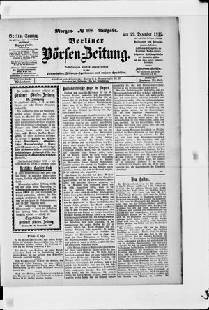 Berliner Börsen-Zeitung vom 29.12.1912