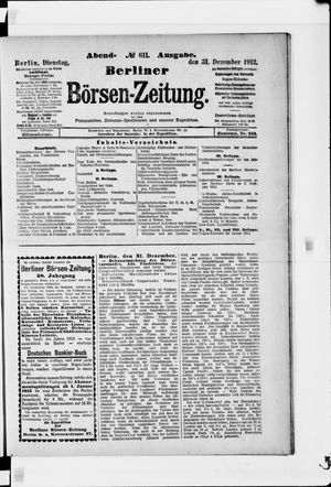 Berliner Börsen-Zeitung vom 31.12.1912