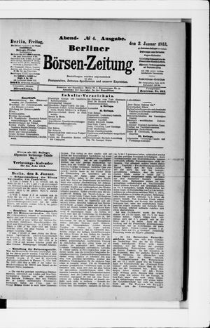 Berliner Börsen-Zeitung on Jan 3, 1913