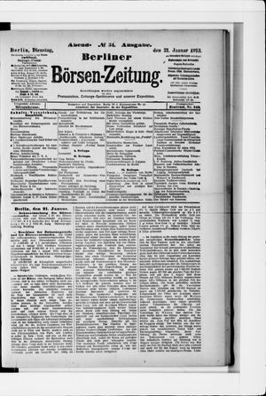 Berliner Börsen-Zeitung vom 21.01.1913