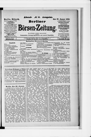Berliner Börsen-Zeitung vom 22.01.1913