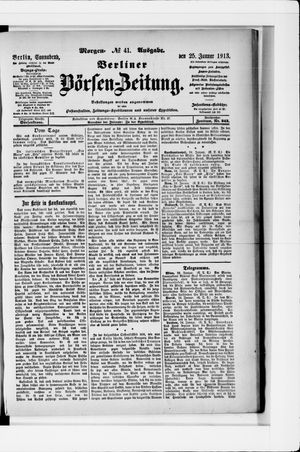 Berliner Börsen-Zeitung vom 25.01.1913