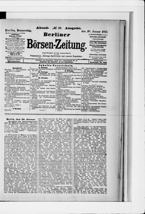 Berliner Börsen-Zeitung on Jan 30, 1913