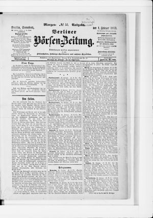 Berliner Börsen-Zeitung vom 01.02.1913