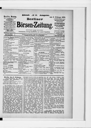 Berliner Börsen-Zeitung vom 03.02.1913