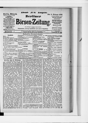 Berliner Börsen-Zeitung vom 05.02.1913