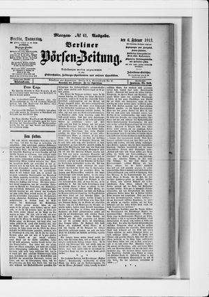 Berliner Börsen-Zeitung on Feb 6, 1913