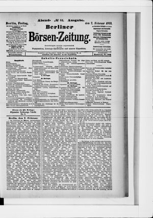 Berliner Börsen-Zeitung vom 07.02.1913