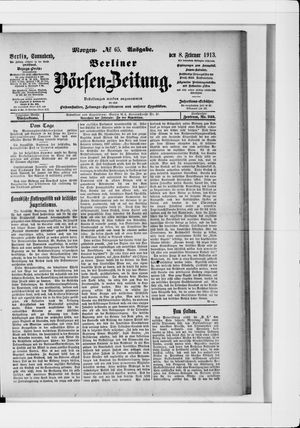 Berliner Börsen-Zeitung vom 08.02.1913