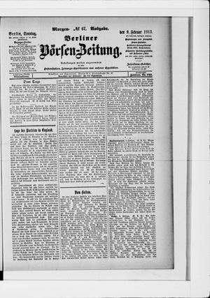 Berliner Börsen-Zeitung vom 09.02.1913