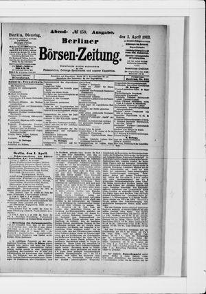 Berliner Börsen-Zeitung vom 01.04.1913