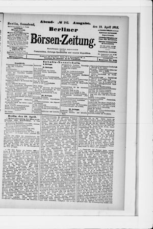 Berliner Börsen-Zeitung on Apr 19, 1913
