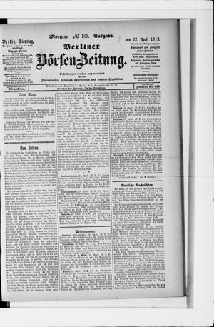 Berliner Börsen-Zeitung vom 22.04.1913