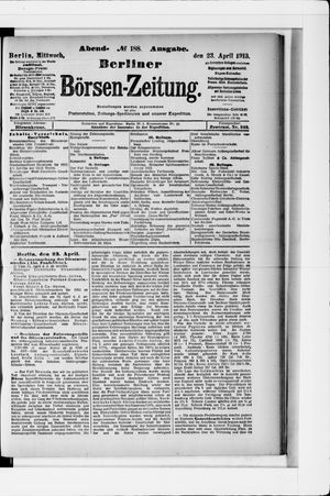 Berliner Börsen-Zeitung vom 23.04.1913