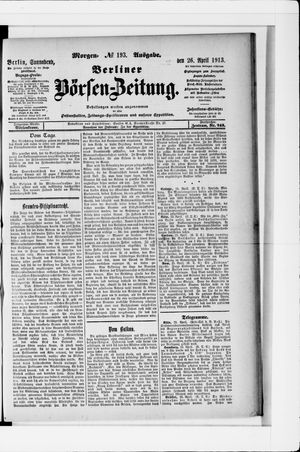 Berliner Börsen-Zeitung vom 26.04.1913