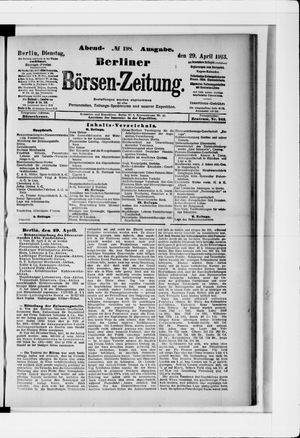 Berliner Börsen-Zeitung vom 29.04.1913