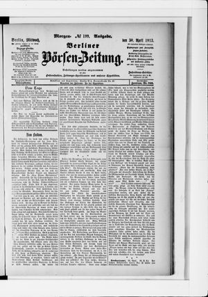 Berliner Börsen-Zeitung vom 30.04.1913