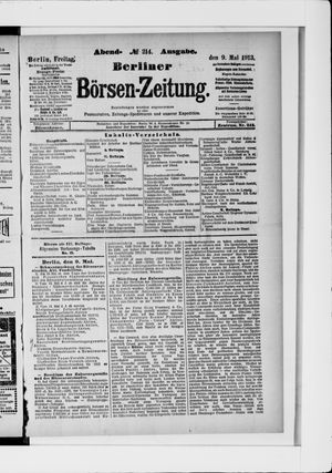 Berliner Börsen-Zeitung vom 09.05.1913