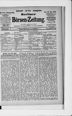 Berliner Börsen-Zeitung vom 22.05.1913
