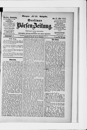 Berliner Börsen-Zeitung vom 31.05.1913
