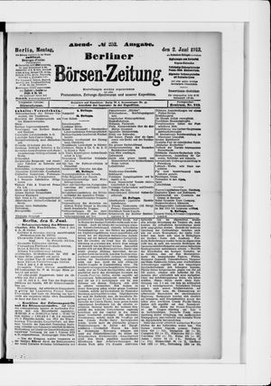 Berliner Börsen-Zeitung vom 02.06.1913